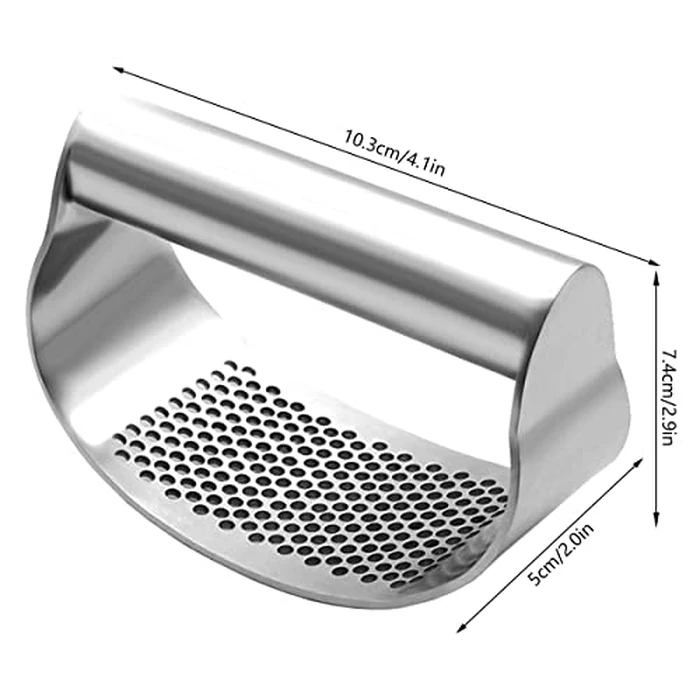430 Stainless Steel Garlic Press, Garlic Crusher, Garlic Cutter, Garlic Grinder, Multifunctional Garlic Grinder Kitchen Utensils Easy to Clean for Home Use by ZLHETWT - Image 2