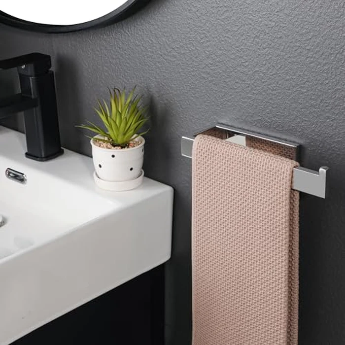 Sayayo Hand Towel Holder Chrome, Towel Bar Towel Holder Wall Mounted, 10 Inch Hand Towel Ring for Bathroom Toilet, Kitchen, SUS304 Stainless Steel, GKN2212-C by SAYAYO - Image 5
