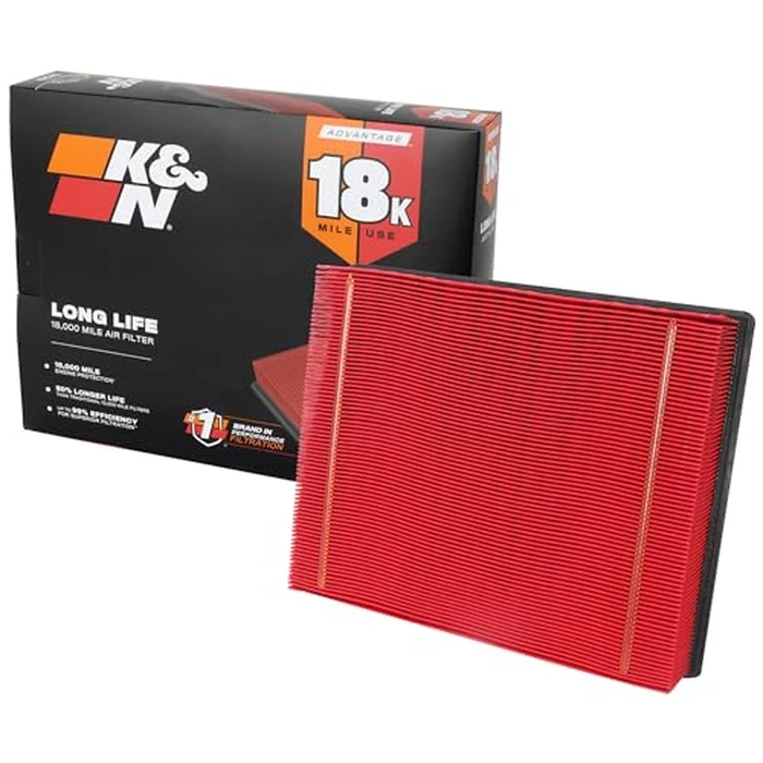 K&N Engine Air Filter: Long Life 18,000 Mile Replacement Air Filter: Compatible with 1999-2019 Chevy/GMC Truck/SUV V6/V8 (Silverado, Suburban, Tahoe, Sierra, Yukon, Avalanche), KNA-2129 by K&N - Used - Like New condition