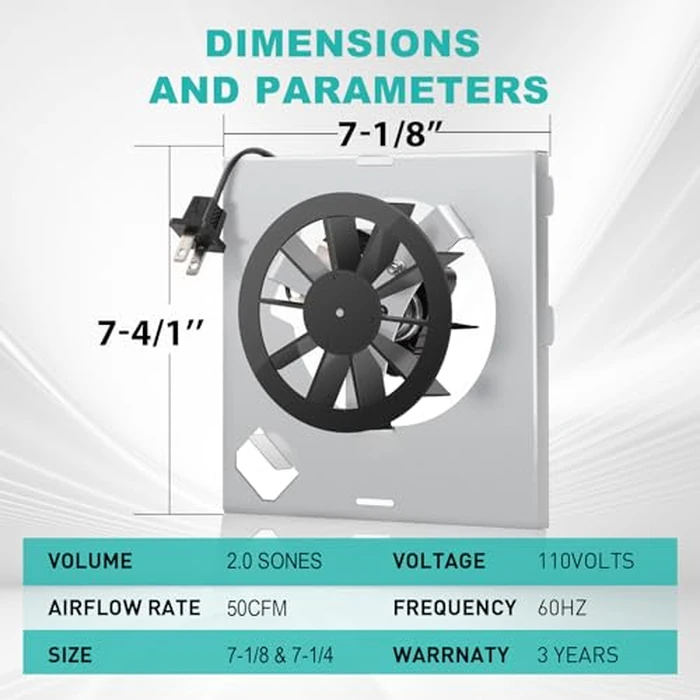 【Upgraded Copper Motor】 696N-R02 B Unit 50CFM Fan Compatible with Broan-Nutone 688-K 688-J 688-H 688-G 695N-R02 B, 696N-R01 B, 695N-R02 B,2.0 Sones,S97012026 Fan Assembly by Motoasis - Image 6