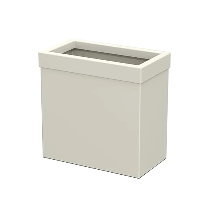 Gatco Modern Rectangle Wastebasket, Matte Pearl - Stainless Steel Trash Can with Removable Lid, Leakproof, 3 Gallon Capacity for Bathroom, Bedroom, Kitchen, or Office by Gatco - Used - Very Good condition