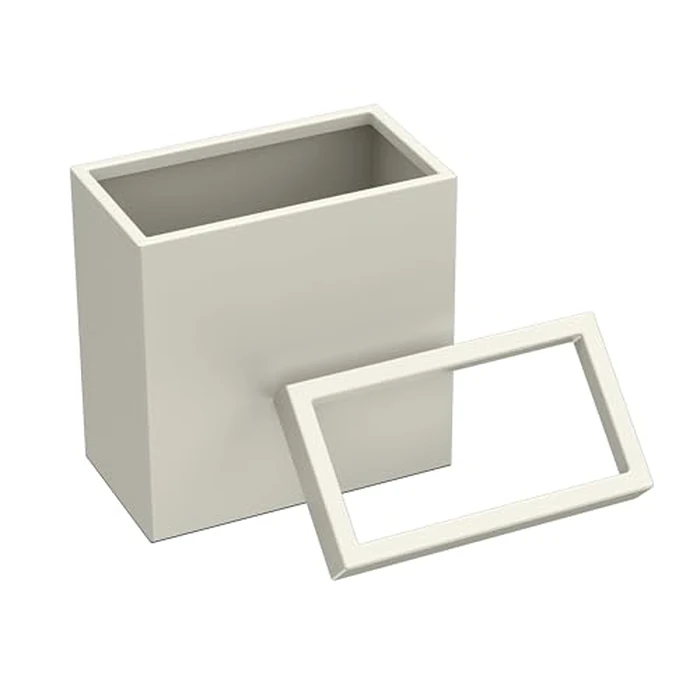 Gatco Modern Rectangle Wastebasket, Matte Pearl - Stainless Steel Trash Can with Removable Lid, Leakproof, 3 Gallon Capacity for Bathroom, Bedroom, Kitchen, or Office by Gatco - Image 2