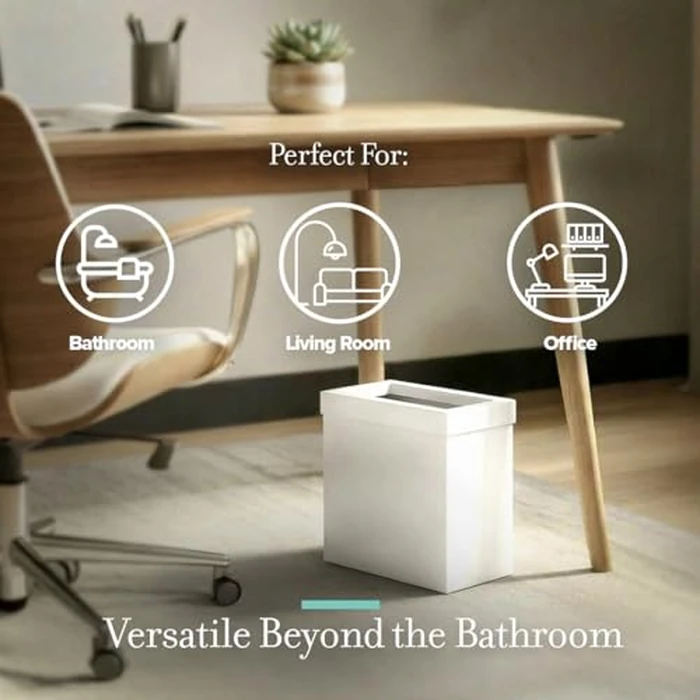 Gatco Modern Rectangle Wastebasket, Matte Pearl - Stainless Steel Trash Can with Removable Lid, Leakproof, 3 Gallon Capacity for Bathroom, Bedroom, Kitchen, or Office by Gatco - Image 6