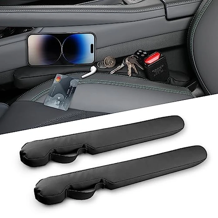 Homaupt Leather Car Seat Gap Filler Universal for Car Truck SUV to Block The Gap Between Seat and Console Stop Things from Dropping 2 Sets Black by Homaupt - Used - Like New condition - US$15.57