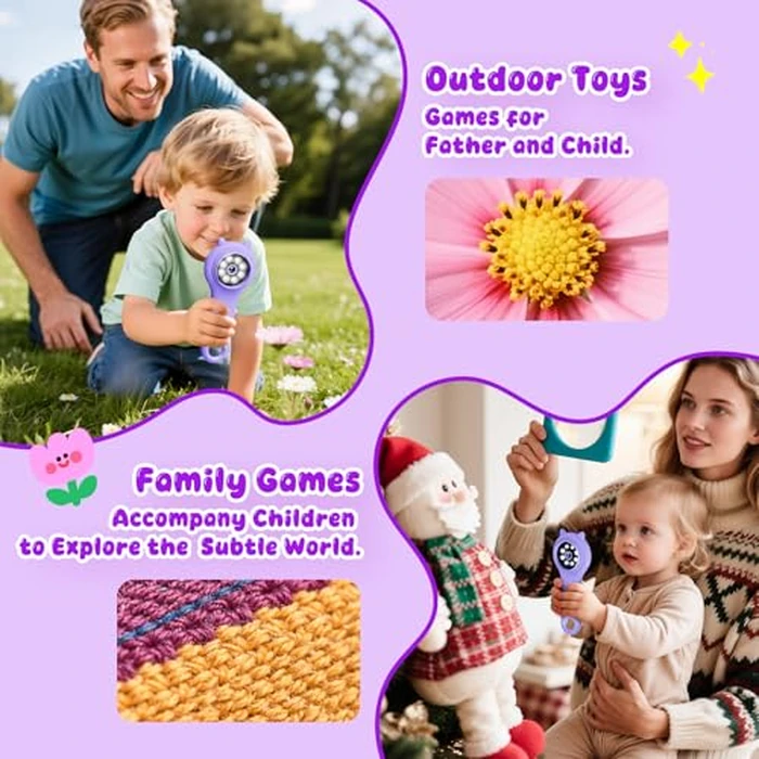 Microscope for Kids - Electronic Handheld Magnifying Glass for Children-STEM Outdoor Science Kit for Summer Travel & Camping Toy,Birthday Gifts Toys for 5-8 9-12 Year Old Girls（Purple） by Ashfly - Image 3