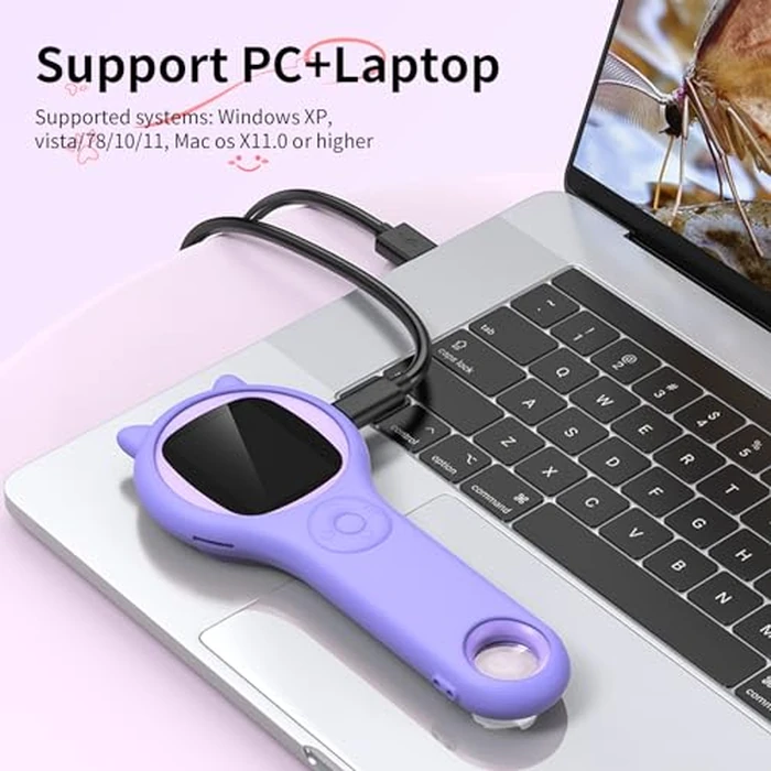 Microscope for Kids - Electronic Handheld Magnifying Glass for Children-STEM Outdoor Science Kit for Summer Travel & Camping Toy,Birthday Gifts Toys for 5-8 9-12 Year Old Girls（Purple） by Ashfly - Image 9