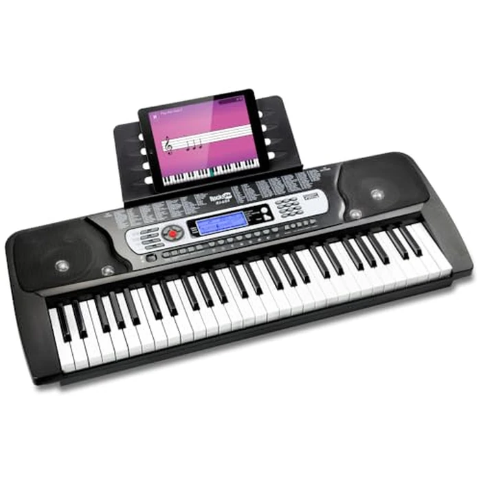RockJam 54 Key Keyboard Piano with Power Supply, Sheet Music Stand, Piano Note Stickers & Lessons by RockJam - Used - Like New condition - US$56.30