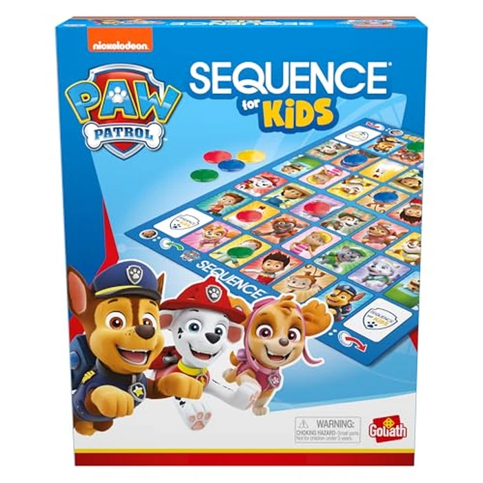 Paw Patrol Sequence for Kids | Easy to Play Matching Game of 4-in-A-Row Featuring Paw Patrol Characters | 2-4 Players, Ages 3+ by Goliath - Used - Like New condition