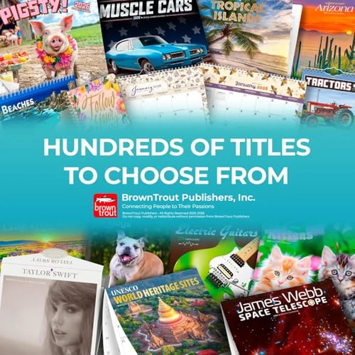 Outhouses | 2026 12 x 24 Inch (Hanging) Monthly Square Wall Calendar | Plastic-Free | BrownTrout | Toilette Latrine Bog Humor by BrownTrout - Image 6