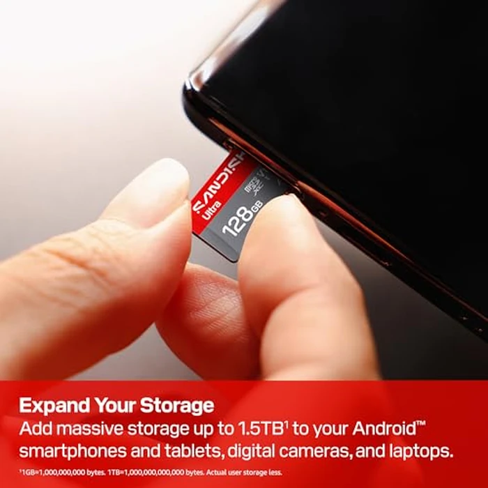 SANDISK 128GB Ultra microSD UHS-I Card - Up to 195MB/s Read Speed, Full HD Video, V10, U1, C10, A5 - SDSQUJQ-128G-GZ6MA by Sandisk - Image 2