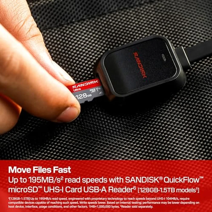 SANDISK 128GB Ultra microSD UHS-I Card - Up to 195MB/s Read Speed, Full HD Video, V10, U1, C10, A5 - SDSQUJQ-128G-GZ6MA by Sandisk - Image 4