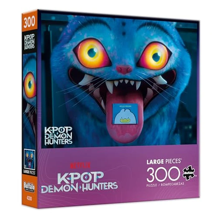 Buffalo Games - Netflix K-Pop Demon Hunters Derpy - 300 Oversized Piece Jigsaw Puzzle - Larger Shapes - Great for Adults, Family, Kids, Easy to Grip by CEACO - Used - Like New condition