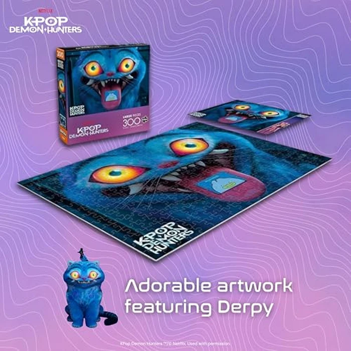 Buffalo Games - Netflix K-Pop Demon Hunters Derpy - 300 Oversized Piece Jigsaw Puzzle - Larger Shapes - Great for Adults, Family, Kids, Easy to Grip by CEACO - Image 3