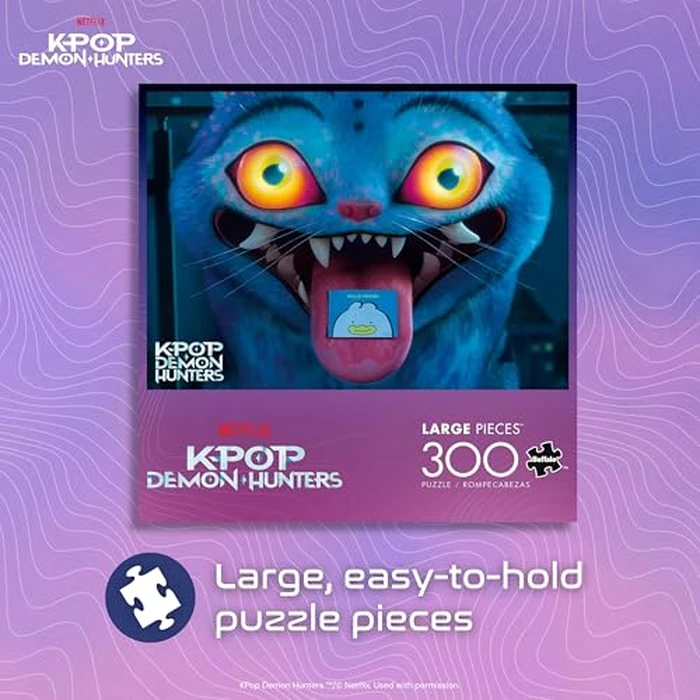 Buffalo Games - Netflix K-Pop Demon Hunters Derpy - 300 Oversized Piece Jigsaw Puzzle - Larger Shapes - Great for Adults, Family, Kids, Easy to Grip by CEACO - Image 4