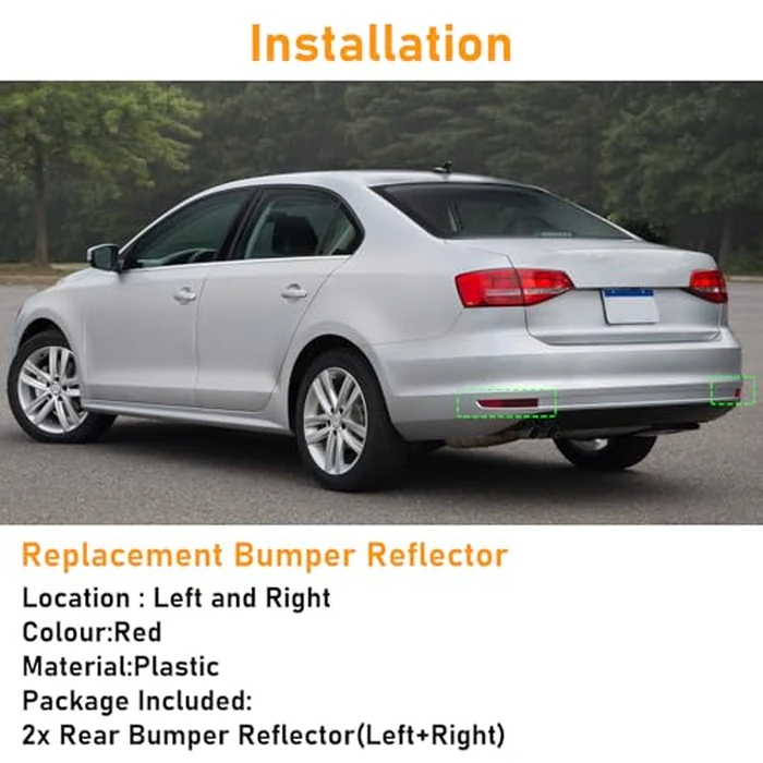 Abodvu Compatible with Volkswagen Jetta Sedan Rear Bumper Reflector 2015-2018,Left Driver & Right Passenger Side Red Marker Trim Replace for 5C6945106B,5C6945105B,Jetta Back Reflector Light W/O Bulb by Abodvu - Image 5