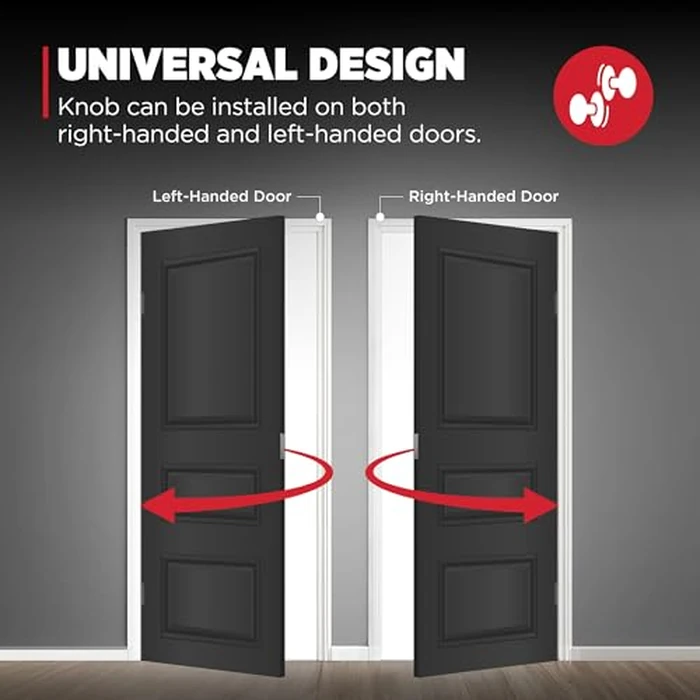 Kwikset Pismo Dummy Door Knob, Square Single Sided Handle for Closets, French Double Doors, and Pantry, Gunmetal Non-Turning Interior Push/Pull Door Knob by Kwikset - Image 6