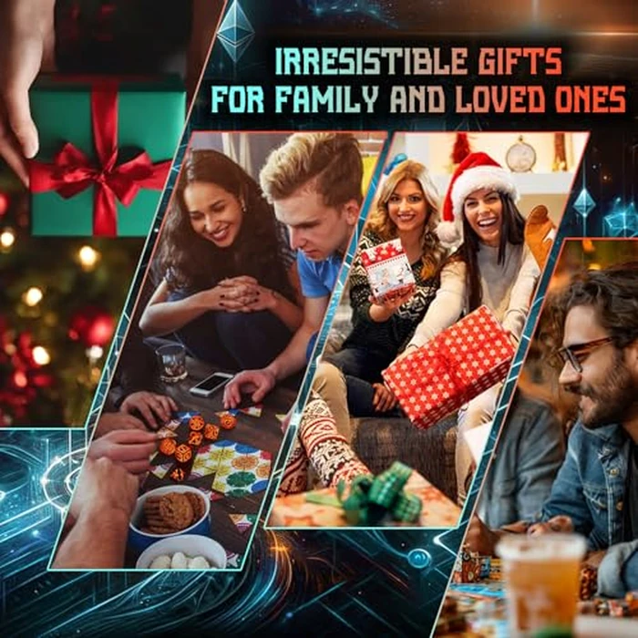 LED Dice Set DND, Cool Light up Dice Set Rechargeable for Dungeons and Dragons, ZHOORQI Polyhedral D and D Dice with Charging Box for Role Playing Game Gifts (Orange-Shackles) by ZHOORQI - Image 2