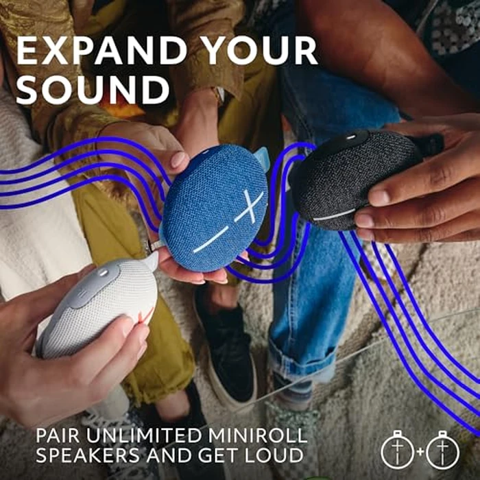 ULTIMATE EARS MINIROLL Ultra-Portable Waterproof Bluetooth Speaker, Big Bass, IP67 Dustproof, 131 ft (40 m) Range - Majestic Blue by Ultimate Ears - Image 3