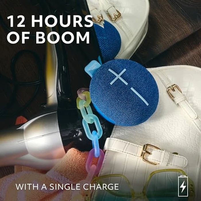 ULTIMATE EARS MINIROLL Ultra-Portable Waterproof Bluetooth Speaker, Big Bass, IP67 Dustproof, 131 ft (40 m) Range - Majestic Blue by Ultimate Ears - Image 6