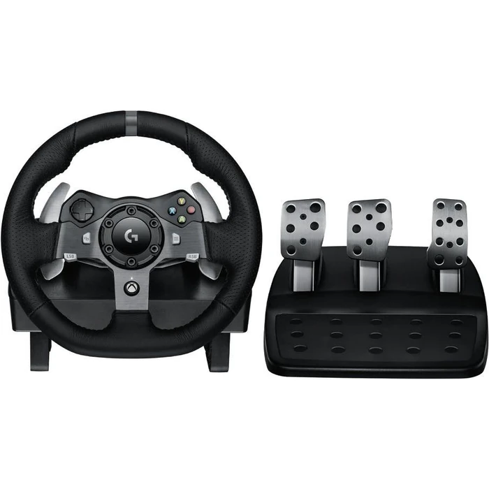 Logitech G920 Driving Force Racing Wheel and Pedals Set for Xbox and PC - Black by Logitech - Refurbished - Excellent condition - US$298.49