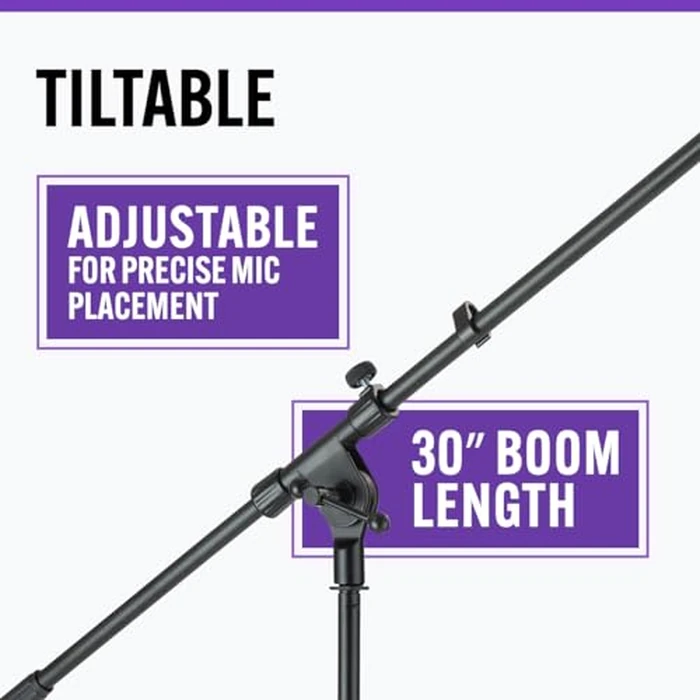 On-Stage MS7701B Euro Boom Mic Stand (For Vocal and Instrument Microphones by OnStage - Image 4
