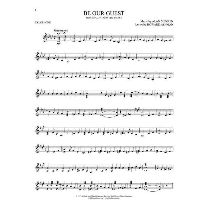 Disney Songs for Xylophone Arranged by Will Rapp | 25 Fun and Easy Disney Tunes for Xylophone Players | Disney Movie Music Sheet Collection | Kids Xylophone Songbook for Beginners by Hal Leonard - Image 3