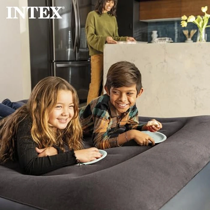 INTEX 64123ED Dura-Beam Plus Pillow Rest Air Mattress: Fiber-Tech - Queen Size - Built-in Electric Pump - 16.5in Bed Height - 600lb Weight Capacity by Intex - Image 8