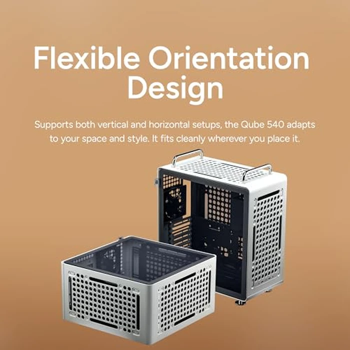 Cooler Master QUBE 540 ATX Mid-Tower PC Case - Highly Customizable Modular Computer Chassis with Movable I/O Panel, Multi-Position PSU Mount, Tempered Glass Panel & Portable Handles - Moonstone by Cooler Master - Image 6