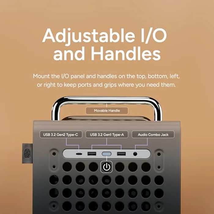 Cooler Master QUBE 540 ATX Mid-Tower PC Case - Highly Customizable Modular Computer Chassis with Movable I/O Panel, Multi-Position PSU Mount, Tempered Glass Panel & Portable Handles - Moonstone by Cooler Master - Image 7