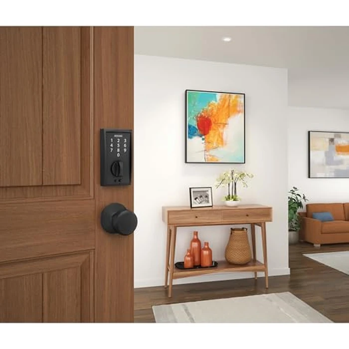 Schlage Touch Century Electronic Deadbolt Lock with Touchscreen Keypad, Keyless Front Door Entry, Matte Black, BE375 CEN 622 by SCHLAGE - Image 5