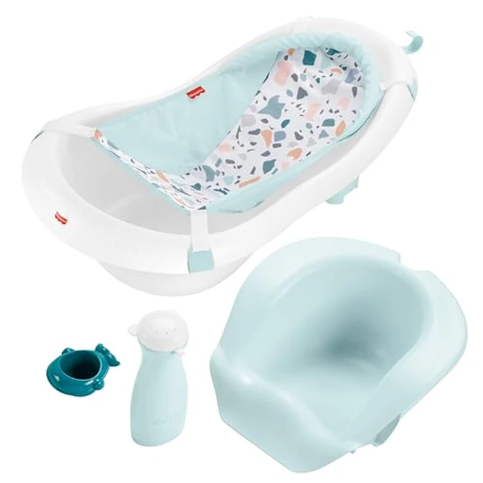 Fisher-Price(TM) Baby to Toddler Bath 4-in-1 Sling 'N Seat Tub with Removable Infant Support and 2 Toys, Pacific Pebble by Fisher-Price - Image 1
