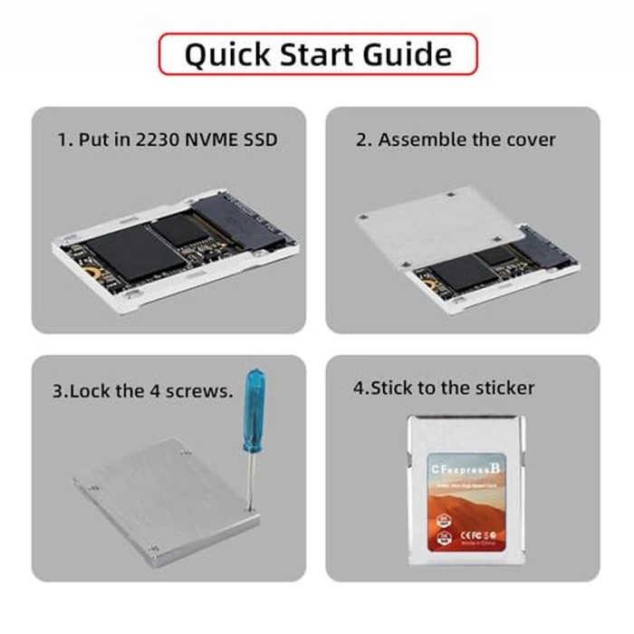 NFHK Type-B CFexpress to NVME 2230 Memory Card Kit Case CFE CFB NGFF M-Key Adapter Alloy Shell for Camera 8K RAW PCIe Expansion by NFHK - Image 2