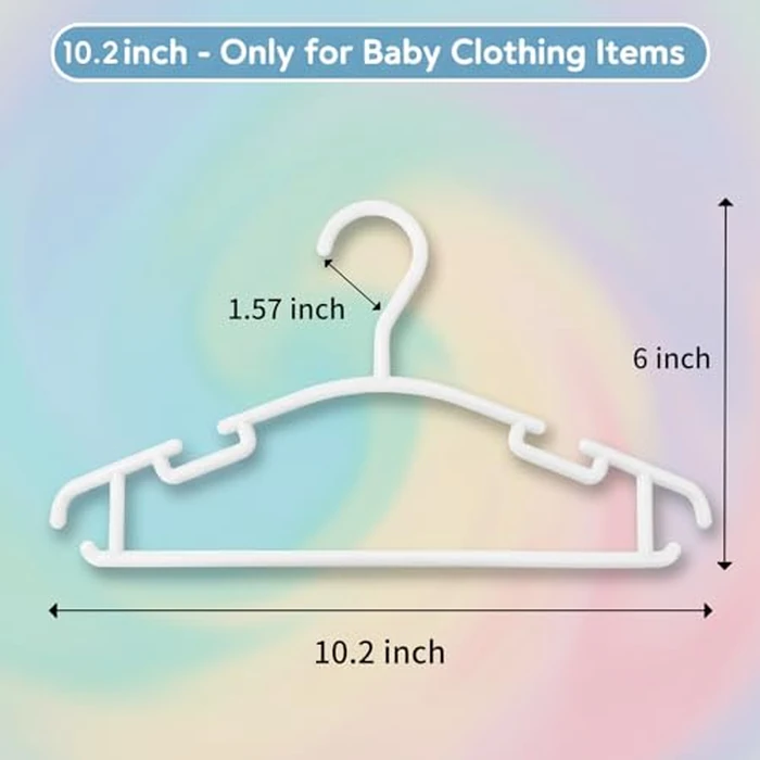 GoodtoU Kids Hangers 100 Pack Baby Hangers for Closet Toddler Hangers Plastic White Childrens Hangers Small Hangers 10.24inch (0-24 Months) by GoodtoU - Image 2