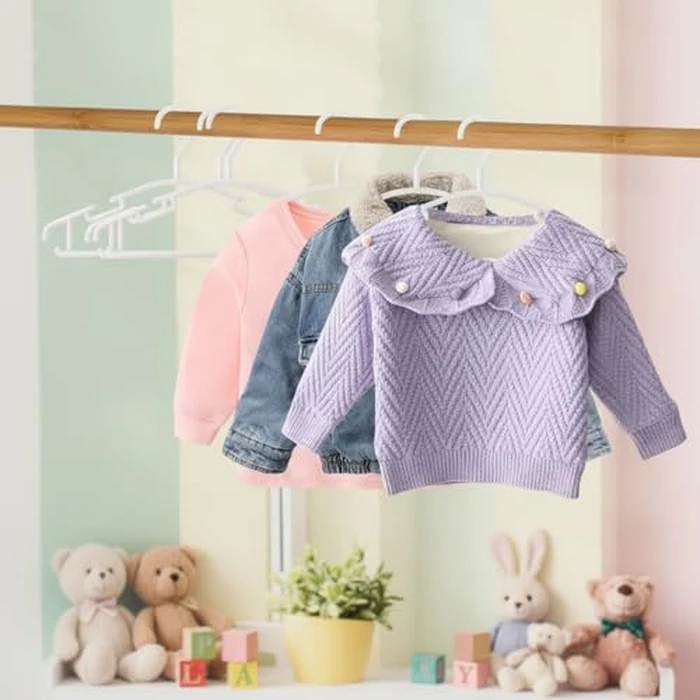 GoodtoU Kids Hangers 100 Pack Baby Hangers for Closet Toddler Hangers Plastic White Childrens Hangers Small Hangers 10.24inch (0-24 Months) by GoodtoU - Image 4