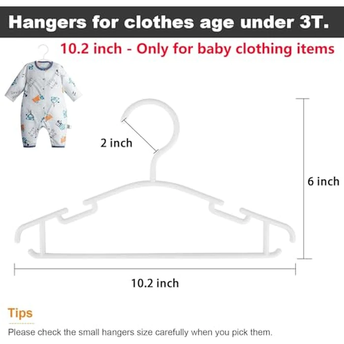 GoodtoU Kids Hangers 100 Pack Baby Hangers for Closet Toddler Hangers Plastic White Childrens Hangers Small Hangers 10.24inch (0-24 Months) by GoodtoU - Image 8