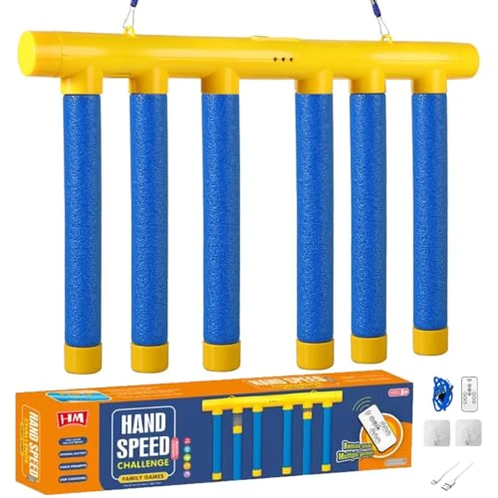 Reaction Time Training,Hand-Eye Coordination Training Toy,Drop Stick Game,Catching Sticks Game Reaction Training Toy,Upgrade Remote Control 3 Adjustable Speed,Family Party & Indoor Outdoor Fun (Blue) by Generic - Image 1
