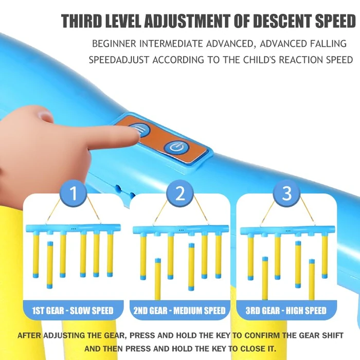 Reaction Time Training,Hand-Eye Coordination Training Toy,Drop Stick Game,Catching Sticks Game Reaction Training Toy,Upgrade Remote Control 3 Adjustable Speed,Family Party & Indoor Outdoor Fun (Blue) by Generic - Image 5