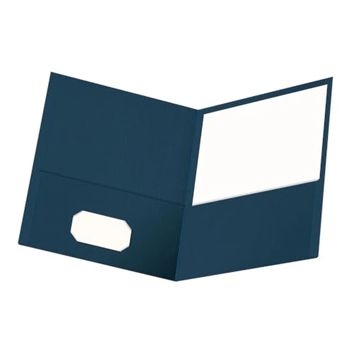 Oxford Twin-Pocket Folders, Textured Paper, Letter Size, Dark Blue, Holds 100 Sheets, Box of 25 (57538EE) by Oxford - Image 1