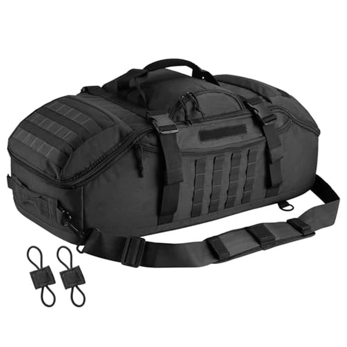 Hannibal Tactical 65L Large Duffle Bag, 3-in-1 Tactical Backpack MOLLE Pack for Sports, Gym, Outdoor, Black by Hannibal Tactical - Used - Very Good condition