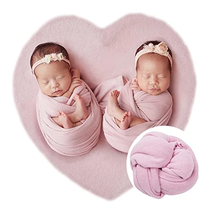 Newborn Baby Photo Outfits Props Stretch Blanket Infant Boy Girl Photography Velvet Wraps for Baby Photo Shoot (Pink) by Zeroest - Image 6