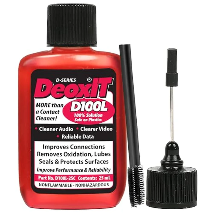 DeoxIT D100L-25C Contact Cleaner with Precision Needle & Brush - Cleans, Deoxidizes, Lubricates & Protects - Electronic Contact Cleaner for Audio, Automotive, Electrical, Marine & More by CAIG LABORATORIES - Used - Very Good condition - US$27.64