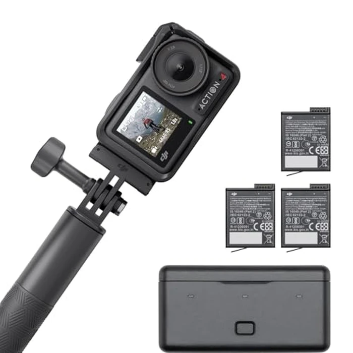 DJI Osmo Action 4 Adventure Combo, 4K/120fps Waterproof Action Camera with a 1/1.3-Inch Sensor, 10-bit & D-Log M Color Performance, Up to 7.5 h with 3 Batteries, Outdoor Camera for Travel, Biking by DJI - Image 1