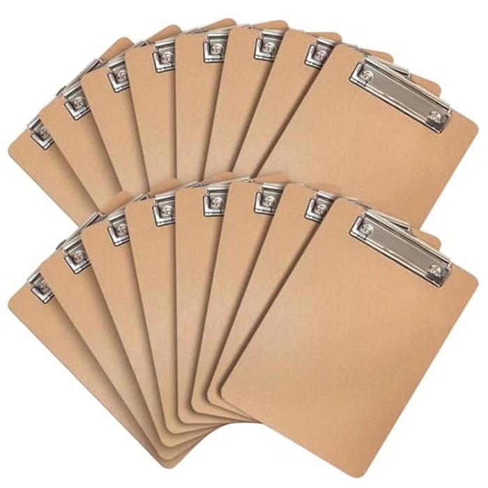 Uzant Mini Clipboards, 16 Pack 6" x 9" Small Clipboards Bulk, Wooden Memo Mini Clip Boards with Low Profile Clip, Hanging Loop for Office Home Classroom Supplies by Uzant - Used - Very Good condition - CA$25.05