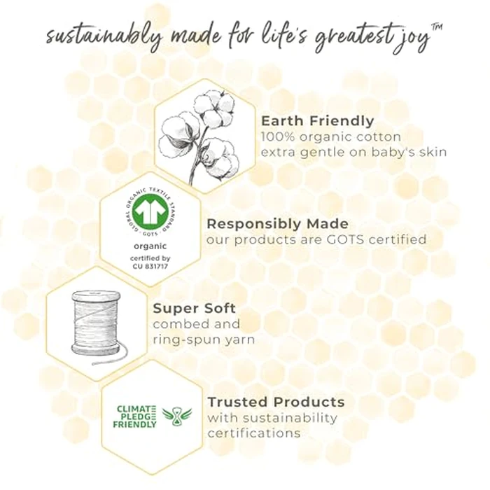 Burt's Bees Baby Hooded Woven Terry Towels Organic Cotton, Unisex Bath Essentials, Soft Nursery Towel for Infants, Toddlers, Kids by Burt's Bees Baby - Image 6