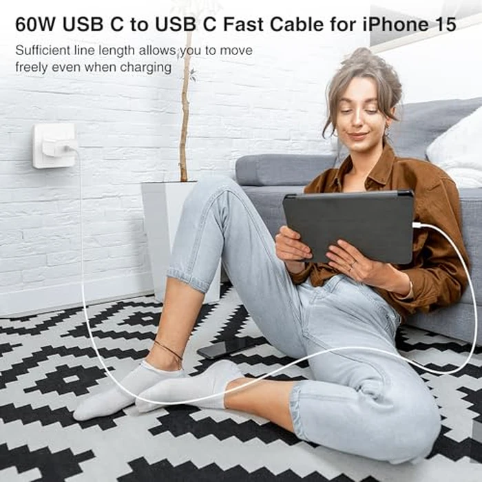 iPhone 17 16 15 Charger Block and 10ft Type C to C Cable Cord Long, 20W USB C Fast Charging Plug for Apple iPhone 17 Pro Max/17 Air/16 Pro Max/16 Plus/15 Pro/15/AirPods/iPad/Mini Wall Cube Brick Box by COONCXEN - Image 6