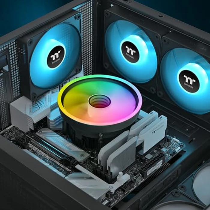 Thermaltake UX150-L ARGB CPU Cooler; Copper Base/Aluminum Fins; 130mm PWM Fan; 500~2400 RPM; LGA 1851/1700/1200/1156/1155/1151/1150; Infinity Mirror; 130W TDP; Black; CL-P147-CA13SW-A by Thermaltake - Image 6