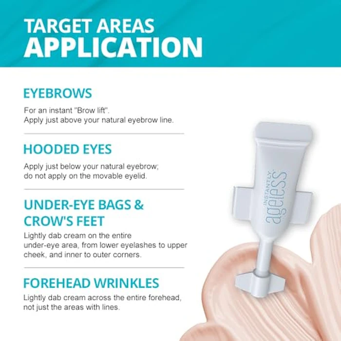 Instantly Ageless - Instant Face Lift Cream - Skin Care Anti Aging Face Cream - Wrinkle Tightener - Eye Cream For Puffiness and Bags Under Eyes - Facelift 5 Vials by Instantly Ageless - Image 3