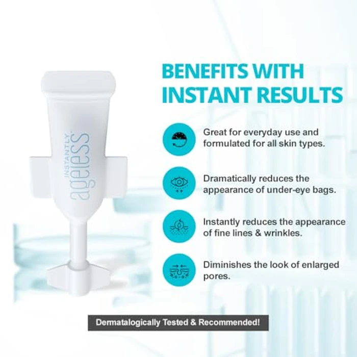 Instantly Ageless - Instant Face Lift Cream - Skin Care Anti Aging Face Cream - Wrinkle Tightener - Eye Cream For Puffiness and Bags Under Eyes - Facelift 5 Vials by Instantly Ageless - Image 5