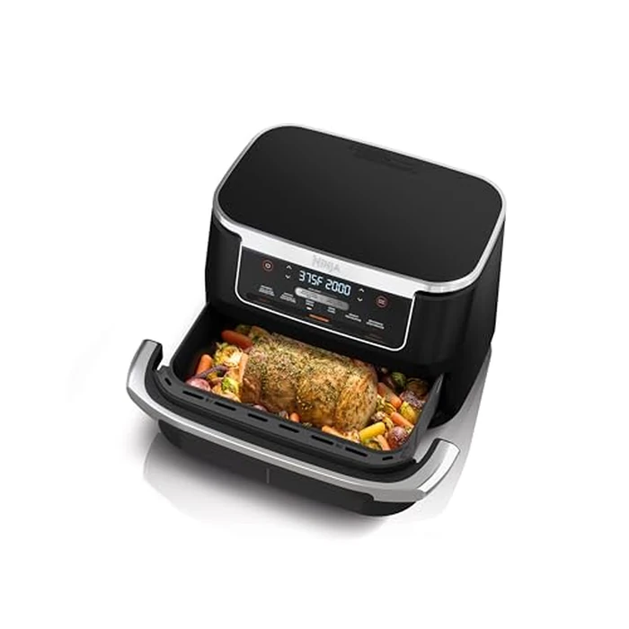 Ninja Foodi 6-in-1 DualZone FlexBasket Air Fryer w/7-QT MegaZone & Basket Divider, Full Meals, Smart Finish Cook 2 Foods 2 Ways, Large Capacity, Air Fry, Bake & More, DZ071C,Black (Canadian Version) by Ninja - Image 2
