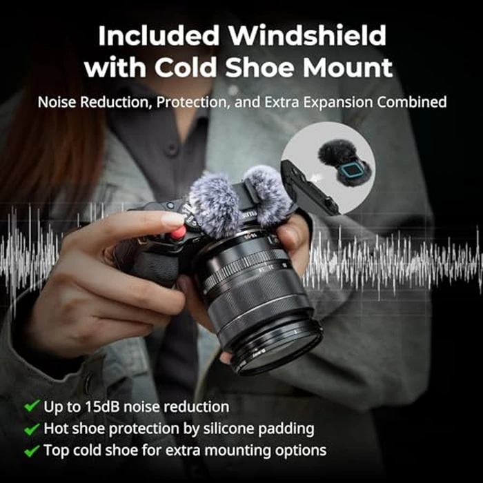 SMALLRIG X-M5 Handgrip L-Shape Grip for FUJIFILM X-M5, Built-in Quick Release Plate for Arca, Lightweight Silicone Side Handle, Includes Windshield with Cold Shoe Adapter (Sliver) - 4875 by SMALLRIG - Image 5